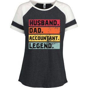 Husband Dad Accountant Legend Funny Accounting CPA Father Enza Ladies Jersey Colorblock Tee