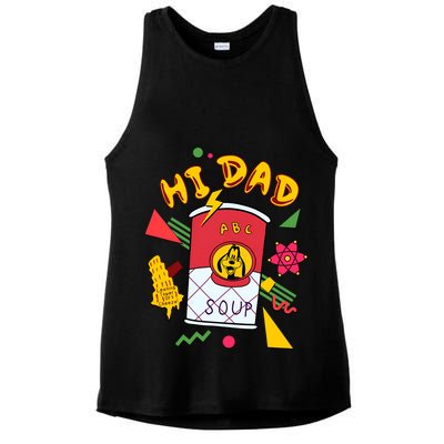Hi Dad Abc Soup Funny Retro 80s Cute Dog Gift For Dad Ladies PosiCharge Tri-Blend Wicking Tank