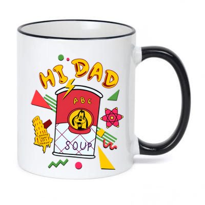 Hi Dad Abc Soup Funny Retro 80s Cute Dog Gift For Dad 11oz Black Color Changing Mug