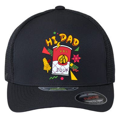 Hi Dad Abc Soup Funny Retro 80s Cute Dog Gift For Dad Flexfit Unipanel Trucker Cap