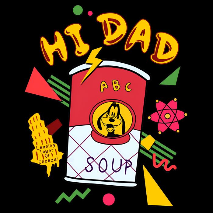 Hi Dad Abc Soup Funny Retro 80s Cute Dog Gift For Dad Impact Tech Backpack