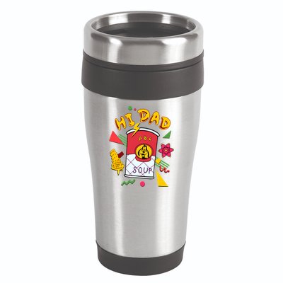 Hi Dad Abc Soup Funny Retro 80s Cute Dog Gift For Dad 16oz Travel Tumbler