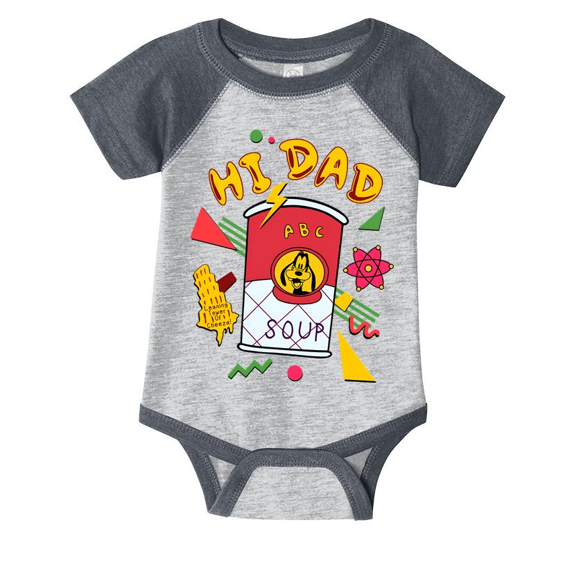 Hi Dad Abc Soup Funny Retro 80s Cute Dog Gift For Dad Infant Baby Jersey Bodysuit