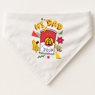 Hi Dad Abc Soup Funny Retro 80s Cute Dog Gift For Dad USA-Made Doggie Bandana