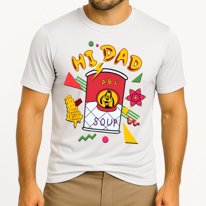 Hi Dad Abc Soup Funny Retro 80s Cute Dog Gift For Dad Cooling Performance Crew T-Shirt