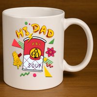 Hi Dad Abc Soup Funny Retro 80s Cute Dog Gift For Dad 11oz C Handle Ceramic Mug