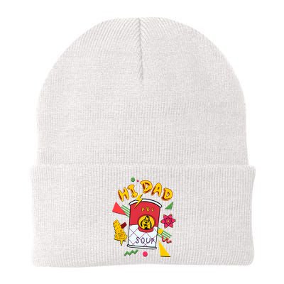 Hi Dad Abc Soup Funny Retro 80s Cute Dog Gift For Dad Beanie