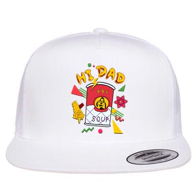 Hi Dad Abc Soup Funny Retro 80s Cute Dog Gift For Dad Flatbill Hat