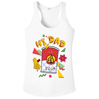 Hi Dad Abc Soup Funny Retro 80s Cute Dog Gift For Dad Ladies PosiCharge Competitor Racerback Tank
