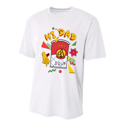Hi Dad Abc Soup Funny Retro 80s Cute Dog Gift For Dad Youth Performance Sprint T-Shirt