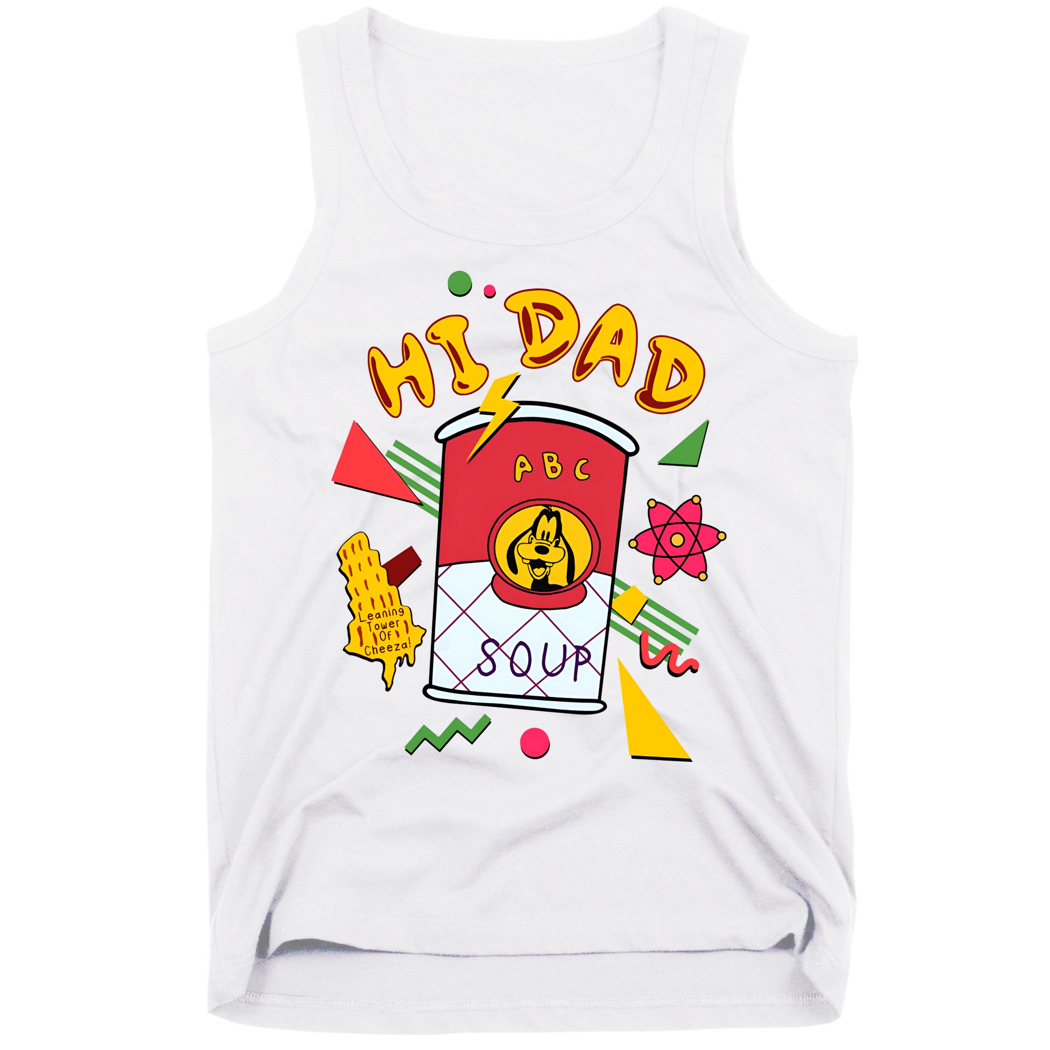 Hi Dad Abc Soup Funny Retro 80s Cute Dog Gift For Dad Tank Top