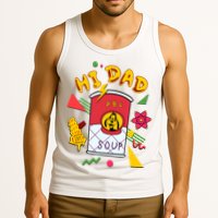 Hi Dad Abc Soup Funny Retro 80s Cute Dog Gift For Dad Tank Top