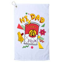 Hi Dad Abc Soup Funny Retro 80s Cute Dog Gift For Dad Golf Towel