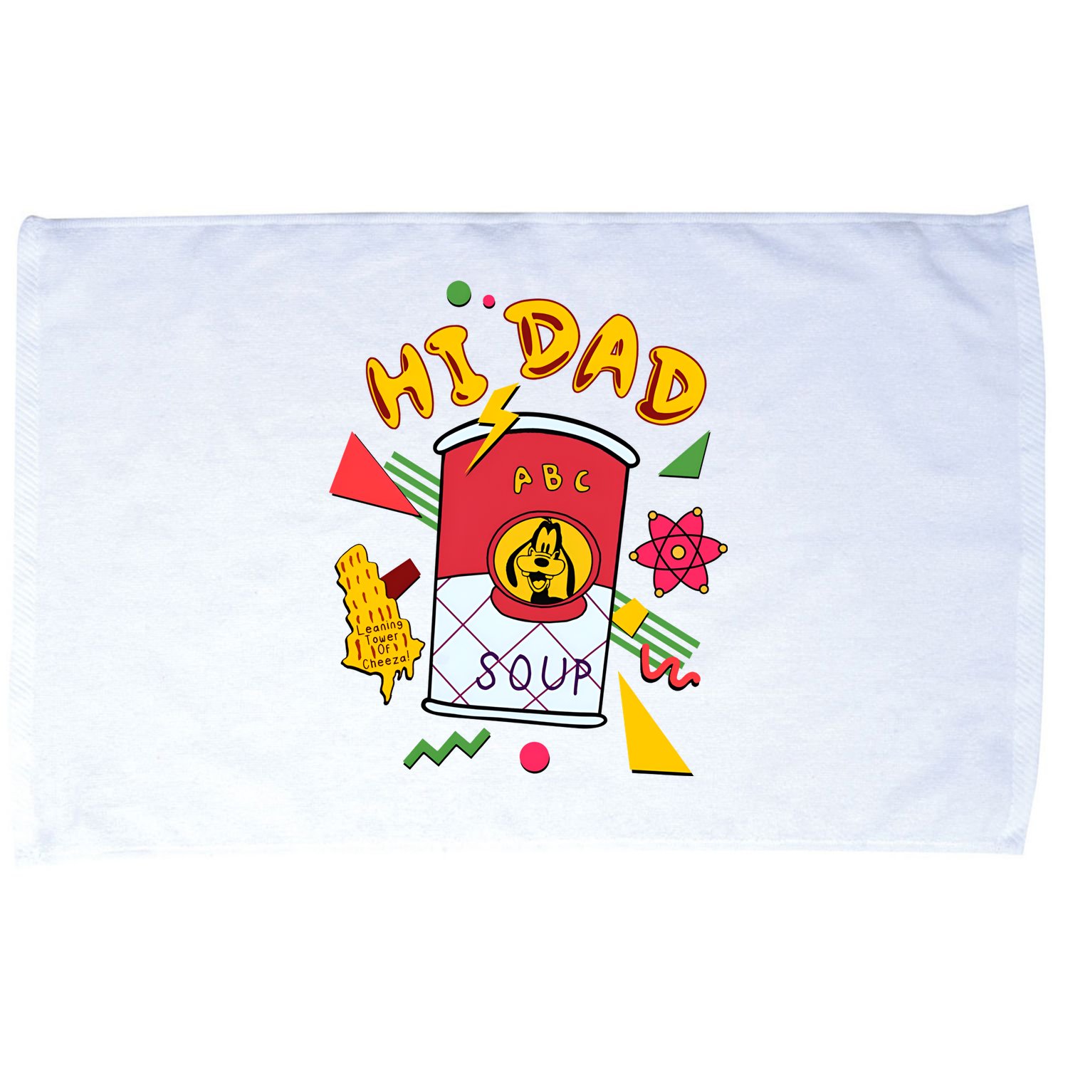 Hi Dad Abc Soup Funny Retro 80s Cute Dog Gift For Dad Microfiber Hand Towel