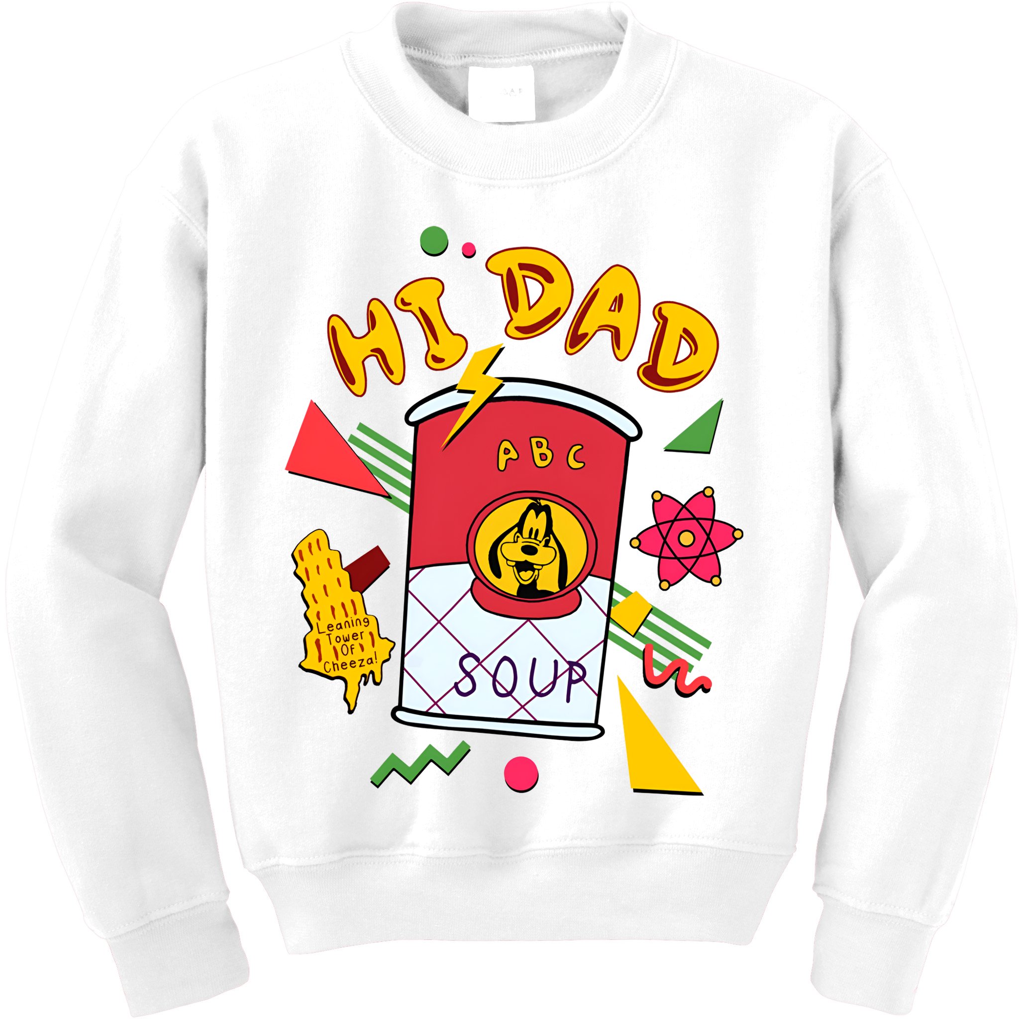 Hi Dad Abc Soup Funny Retro 80s Cute Dog Gift For Dad Kids Sweatshirt