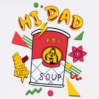 Hi Dad Abc Soup Funny Retro 80s Cute Dog Gift For Dad Short Acrylic Beanie