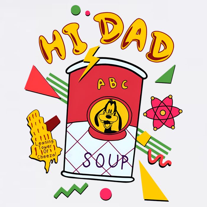 Hi Dad Abc Soup Funny Retro 80s Cute Dog Gift For Dad Short Acrylic Beanie