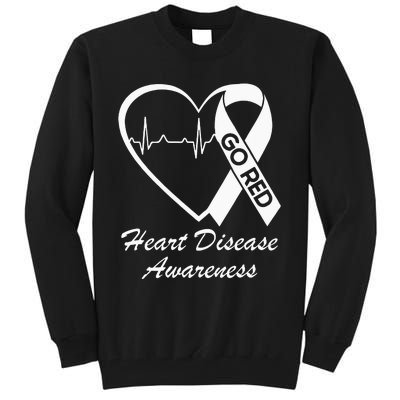 Heart Disease Awareness We Wear Red In February Go Red Heart Tall Sweatshirt