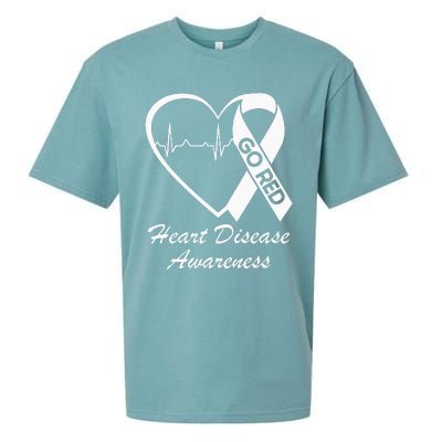 Heart Disease Awareness We Wear Red In February Go Red Heart Sueded Cloud Jersey T-Shirt