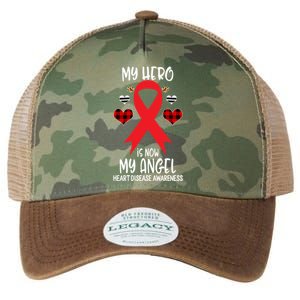 Heart Disease Awareness Remembrance Hero Is Now My Angel Gift Legacy Tie Dye Trucker Hat