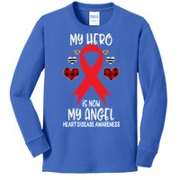 Heart Disease Awareness Remembrance Hero Is Now My Angel Gift Kids Long Sleeve Shirt