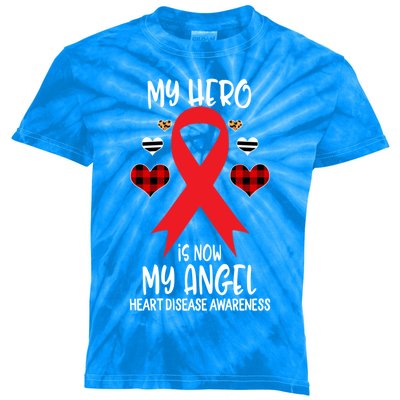 Heart Disease Awareness Remembrance Hero Is Now My Angel Gift Kids Tie-Dye T-Shirt