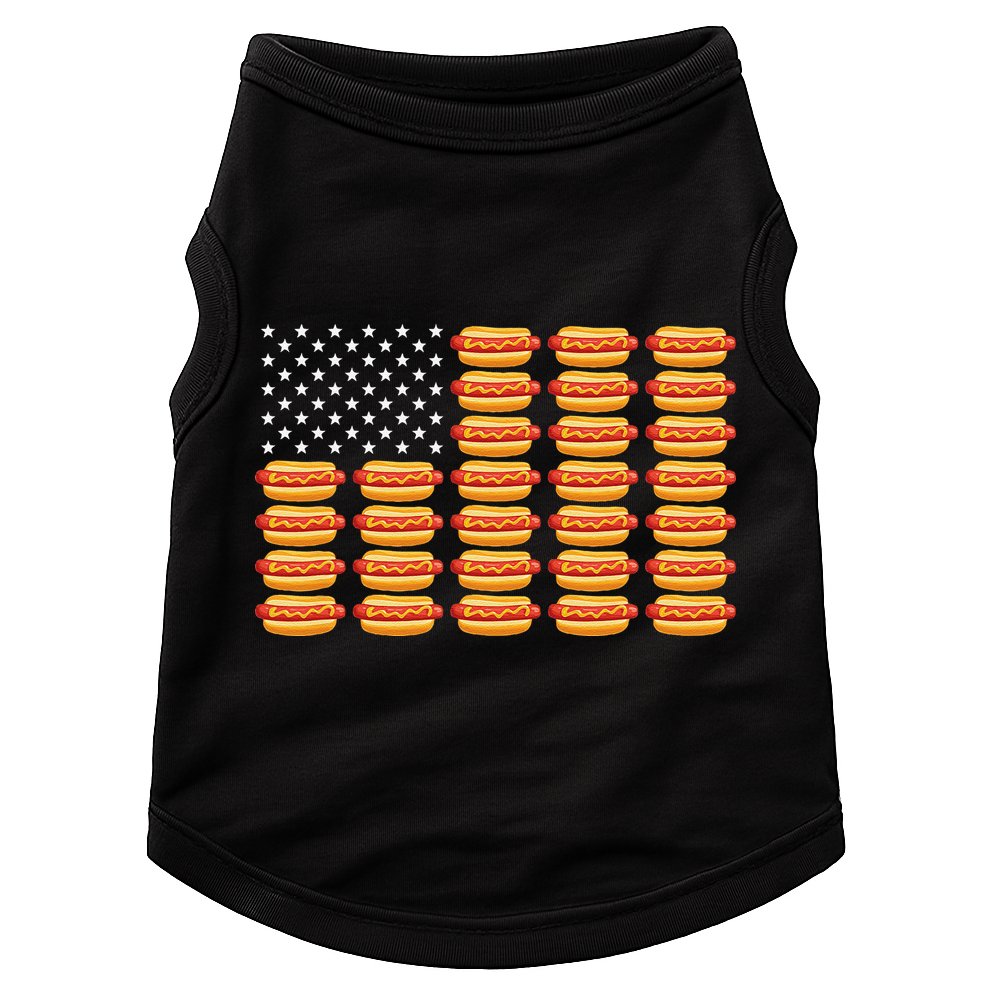 Hot Dog American Flag July 4th Patriotic Summer BBQ Funny Doggie Tank