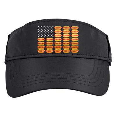 Hot Dog American Flag July 4th Patriotic Summer BBQ Funny Adult Drive Performance Visor