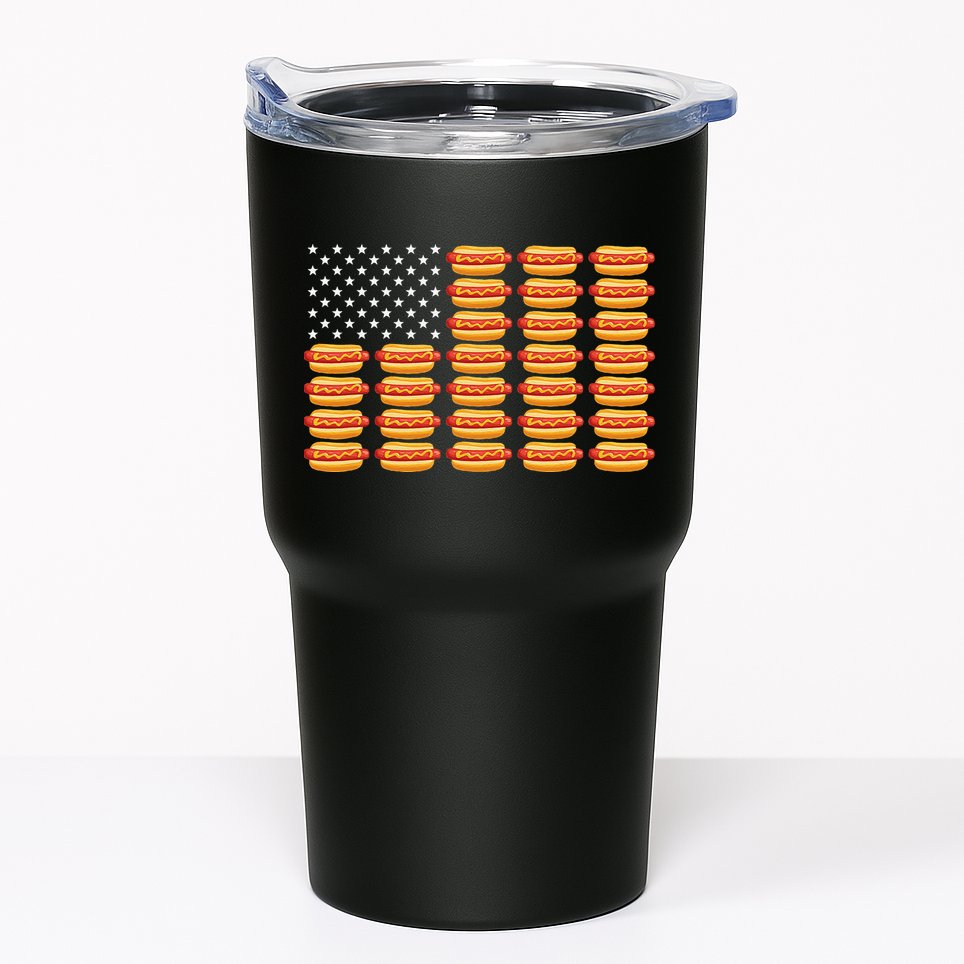 Hot Dog American Flag July 4th Patriotic Summer BBQ Funny Tumbler