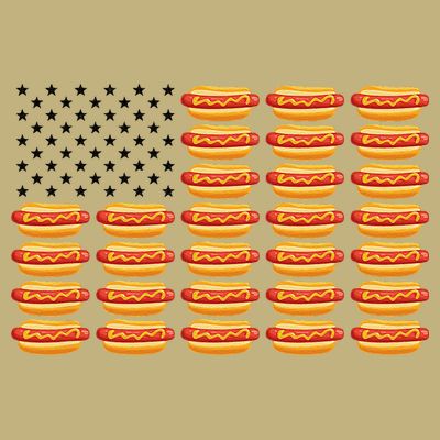Hot Dog American Flag July 4th Patriotic Summer BBQ Funny T-Shirt