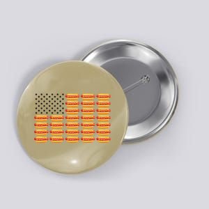 Hot Dog American Flag July 4th Patriotic Summer BBQ Funny Button