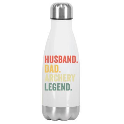 Husband Dad Archery Legend Rcher Bow Hunter Fathers Day Gift Stainless Steel Insulated Water Bottle