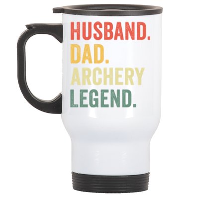 Husband Dad Archery Legend Rcher Bow Hunter Fathers Day Gift Stainless Steel Travel Mug