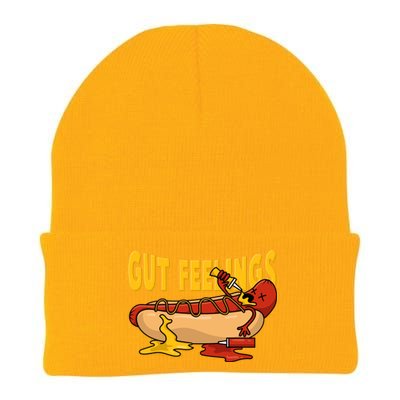 Hot Dog And Bun Gut Feelings Funny Sausage Food Coma Gift Knit Cap Winter Beanie