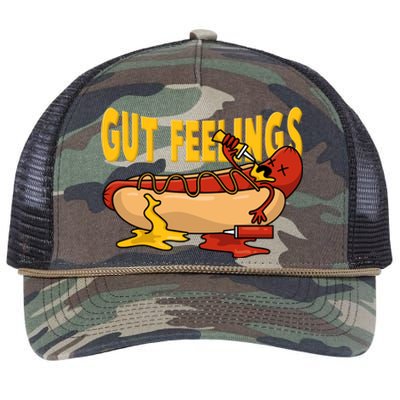 Hot Dog And Bun Gut Feelings Funny Sausage Food Coma Gift Retro Rope Trucker Hat Cap