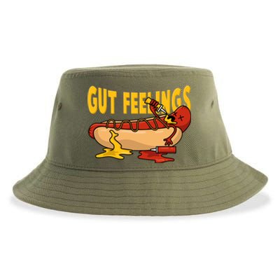 Hot Dog And Bun Gut Feelings Funny Sausage Food Coma Gift Sustainable Bucket Hat