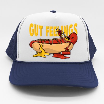 Hot Dog And Bun Gut Feelings Funny Sausage Food Coma Gift Trucker Hat