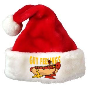 Hot Dog And Bun Gut Feelings Funny Sausage Food Coma Gift Premium Christmas Santa Hat