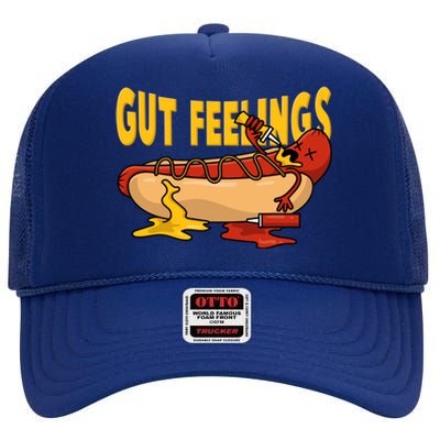 Hot Dog And Bun Gut Feelings Funny Sausage Food Coma Gift High Crown Mesh Back Trucker Hat