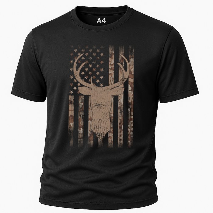 Hunting Deer American Flag Camo Hunter Buck Usa Camouflage Meaningful Gift Cooling Performance Crew T-Shirt
