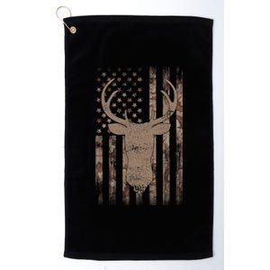 Hunting Deer American Flag Camo Hunter Buck Usa Camouflage Meaningful Gift Platinum Collection Golf Towel