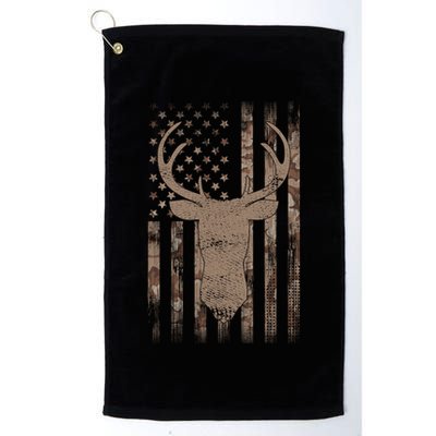 Hunting Deer American Flag Camo Hunter Buck Usa Camouflage Meaningful Gift Golf Towel