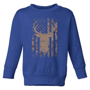 Hunting Deer American Flag Camo Hunter Buck Usa Camouflage Meaningful Gift Toddler Sweatshirt