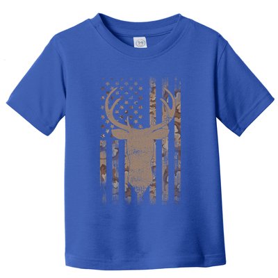 Hunting Deer American Flag Camo Hunter Buck Usa Camouflage Meaningful Gift Toddler T-Shirt