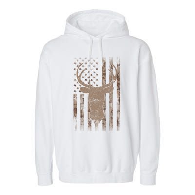 Hunting Deer American Flag Camo Hunter Buck Usa Camouflage Meaningful Gift Garment-Dyed Fleece Hoodie