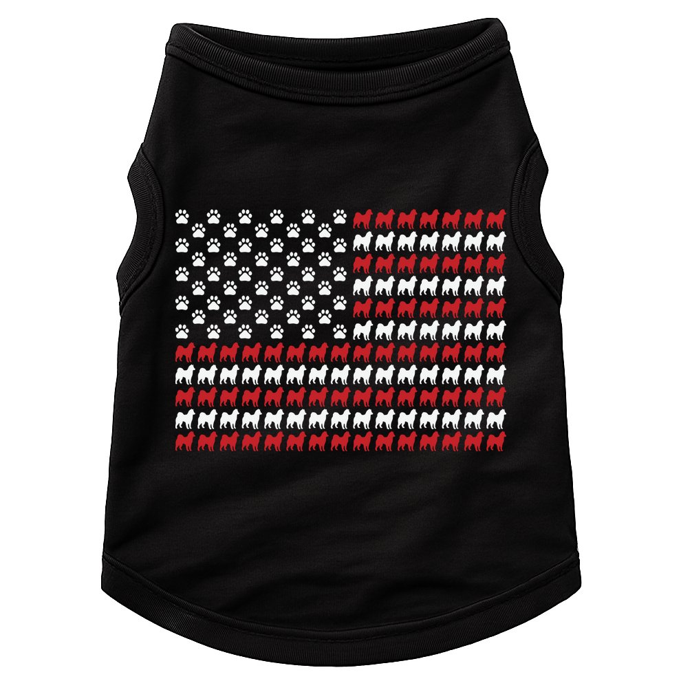 Husky Dog American Flag Patriotic 4th Of July Doggie Tank
