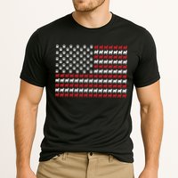 Husky Dog American Flag Patriotic 4th Of July Cooling Performance Crew T-Shirt