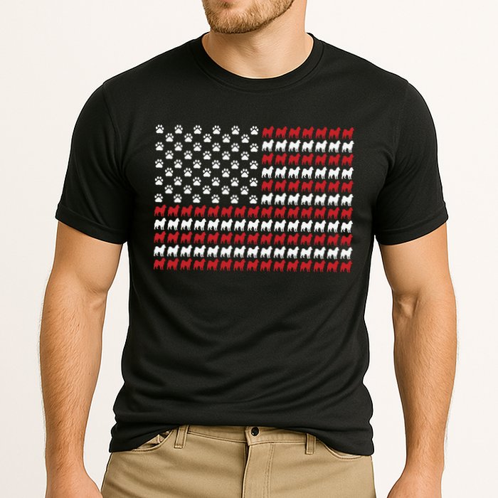 Husky Dog American Flag Patriotic 4th Of July Cooling Performance Crew T-Shirt