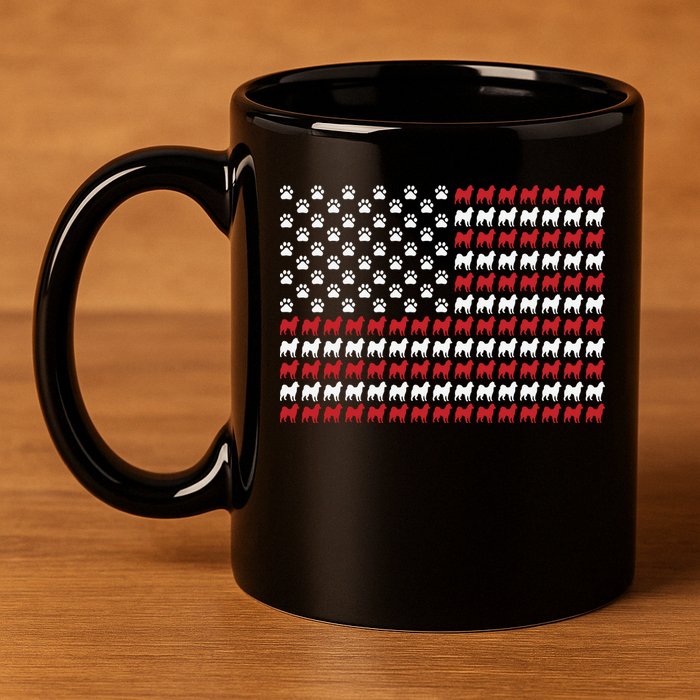 Husky Dog American Flag Patriotic 4th Of July 11oz C Handle Ceramic Mug