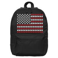 Husky Dog American Flag Patriotic 4th Of July 16 in Basic Backpack